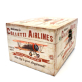 Caja de madera estilo vintage con motivos de aviación / Caixa de fusta estil vintage amb motius d'aviació